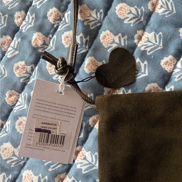 NWT Mus & BomBon Garbanza Green Suede Bag Slouchy Convertible Shoulder Bag - Picture 7 of 7